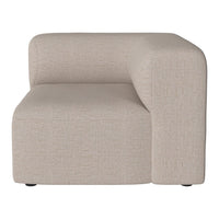 Light beige modular sofa with a smooth, textured fabric pattern. Modern and minimalist design.