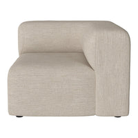 Beige corner sofa with a textured fabric and minimalist design, perfect for modern living spaces.