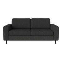 Dark gray sofa with a textured fabric pattern and clean modern lines. Perfect for a contemporary living space.