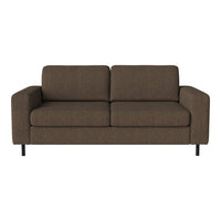 Brown fabric sofa with a smooth texture and minimalist modern design. Perfect for contemporary living spaces.