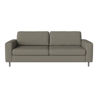Gray modern sofa with a sleek design and smooth texture, perfect for contemporary interiors.