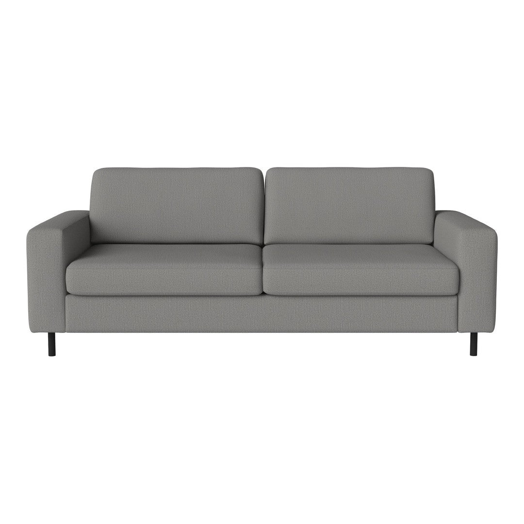 Light gray modern sofa with a sleek, minimalist design and smooth upholstery, perfect for contemporary interiors.