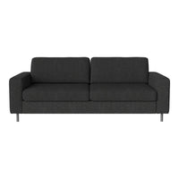 Modern gray sofa with a sleek, subtle textured pattern and metal legs, perfect for contemporary living spaces.