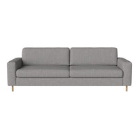 Gray modern sofa with a simple, textured pattern and light wood legs, perfect for contemporary living spaces.