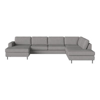 Gray sectional sofa with a modern design, featuring clean lines and subtle texture. Perfect for contemporary interiors.