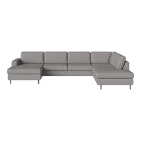 Light gray sectional sofa with sleek, modern lines and minimalistic design. Perfect for contemporary living spaces.