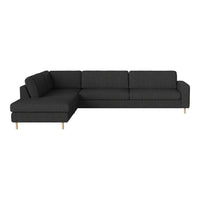 Modern dark gray sectional sofa with clean lines and a textured fabric finish. Perfect for contemporary living spaces.