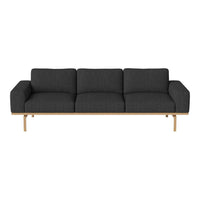 Stylish dark gray sofa with a minimalist design, featuring a wooden frame and clean lines. Perfect for modern interiors.
