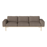 Modern gray sofa with three plush cushions and a sleek wooden frame, perfect for minimalist decor.