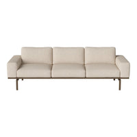 Light beige modern sofa with smooth upholstery and clean lines, perfect for contemporary living spaces.