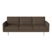 Brown textured fabric sofa with clean lines and wooden legs, perfect for modern living spaces.