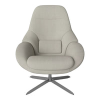 Light gray ergonomic chair with a smooth, minimalist design and a sleek metal base. Perfect for modern interiors.