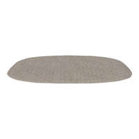 Textured oval rug in a soft taupe color with subtle woven pattern. Ideal for enhancing any living space decor.
