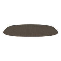 Gray textured oval mat with a subtle pattern, perfect for modern decor and versatile home use.