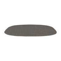Gray oval mat featuring a textured pattern, perfect for adding style to any indoor space.