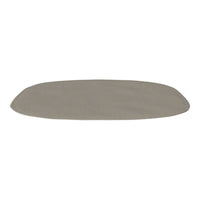 Gray rectangular mat with smooth texture and rounded edges, ideal for modern decor.