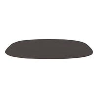 Dark brown rectangular mat with smooth, modern design and rounded edges, ideal for sleek decor.