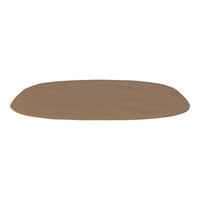 Brown, smooth, oval-shaped mat with a subtle texture, perfect for modern decor.