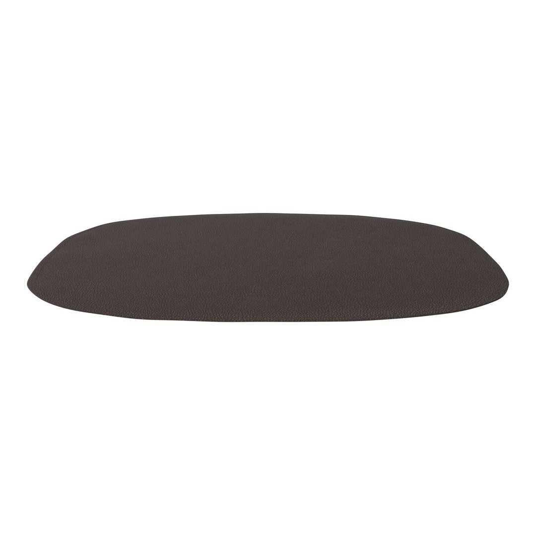 Dark brown rectangular mat with a smooth, minimalist design and rounded edges, perfect for modern decor.
