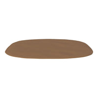 Brown, smooth, oval mat with a subtle matte finish, perfect for versatile home decor.