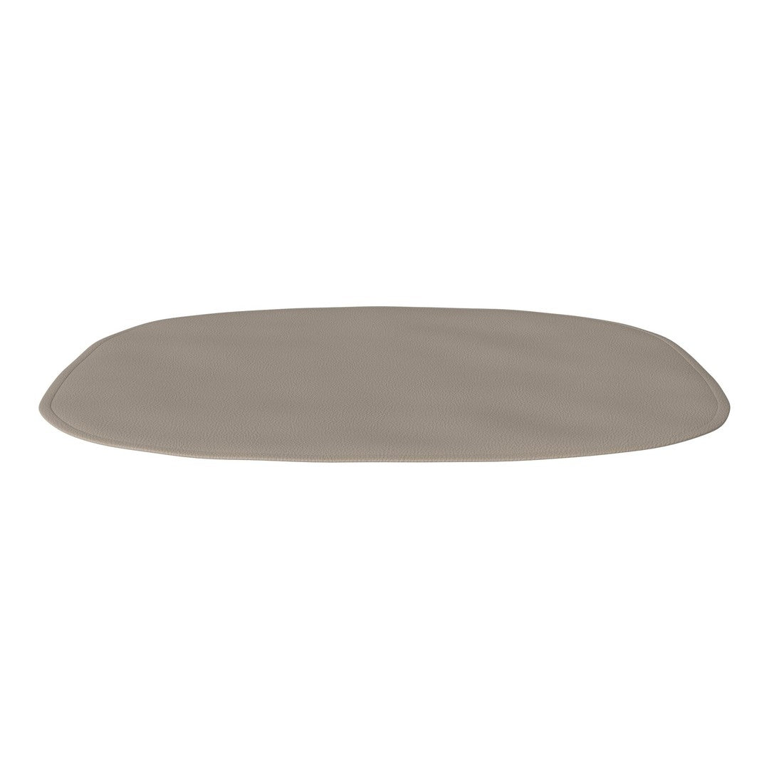 Oval gray mat with a smooth texture, designed for versatile home decor use. Perfect neutral tone for any space.