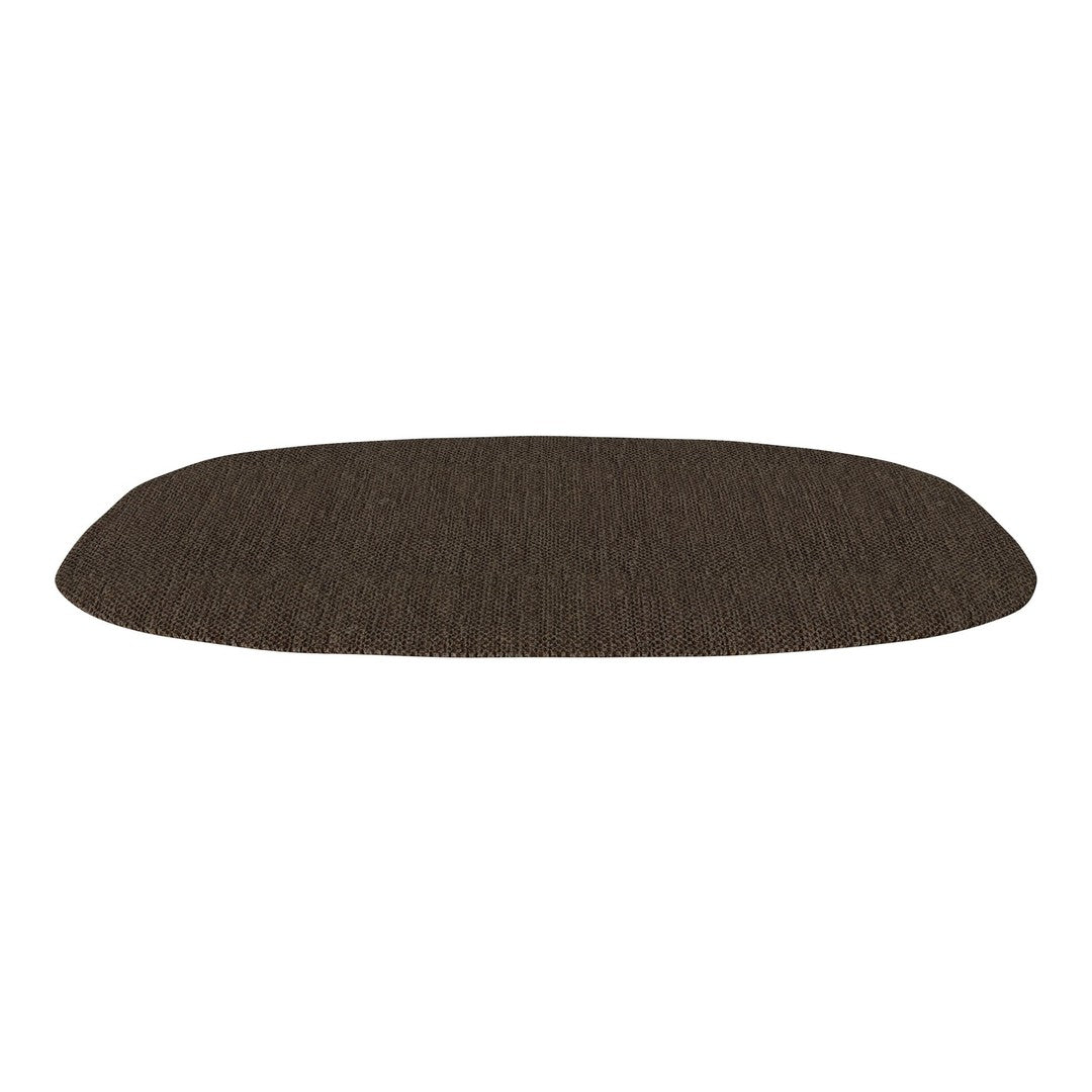 Textured dark brown oblong rug with a smooth surface, ideal for modern or rustic decor styles.