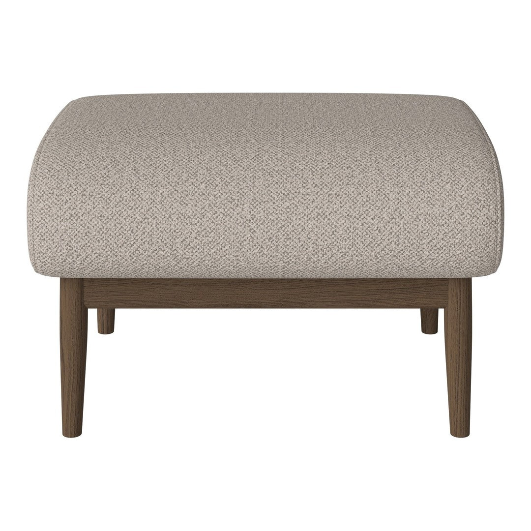 Beige textured upholstery with subtle patterns on a wooden base. Perfect for modern decor.