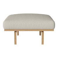Light beige upholstered cushion on a wooden frame, featuring a smooth, minimalistic design. Perfect for modern decor.