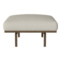 Neutral beige fabric cushion on a sleek wooden base, ideal for modern decor. Simple, elegant design.