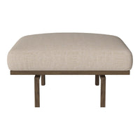 Neutral beige cushion with subtle texture on a simple wooden frame. Elegant and versatile design for any space.