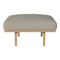 Light gray upholstered cushion on a wooden frame, featuring a smooth, minimalistic design. Perfect for modern decor.