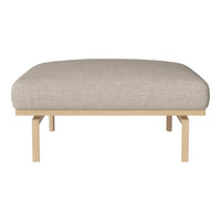 Beige upholstered cushion on a light wood frame, showcasing a smooth, minimalist design. Perfect for modern decor.