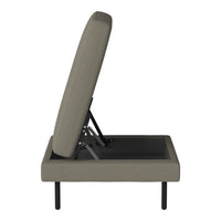 Gray upholstered sofa bed with sleek lines and a minimalist design. Versatile for modern interiors.