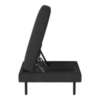 "Gray fabric adjustable chair with a sleek, modern design and subtle textured pattern."