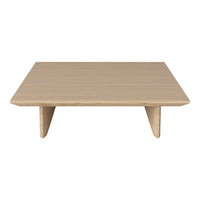 Light wood coffee table with a minimalist design and smooth surface, featuring subtle grain patterns.