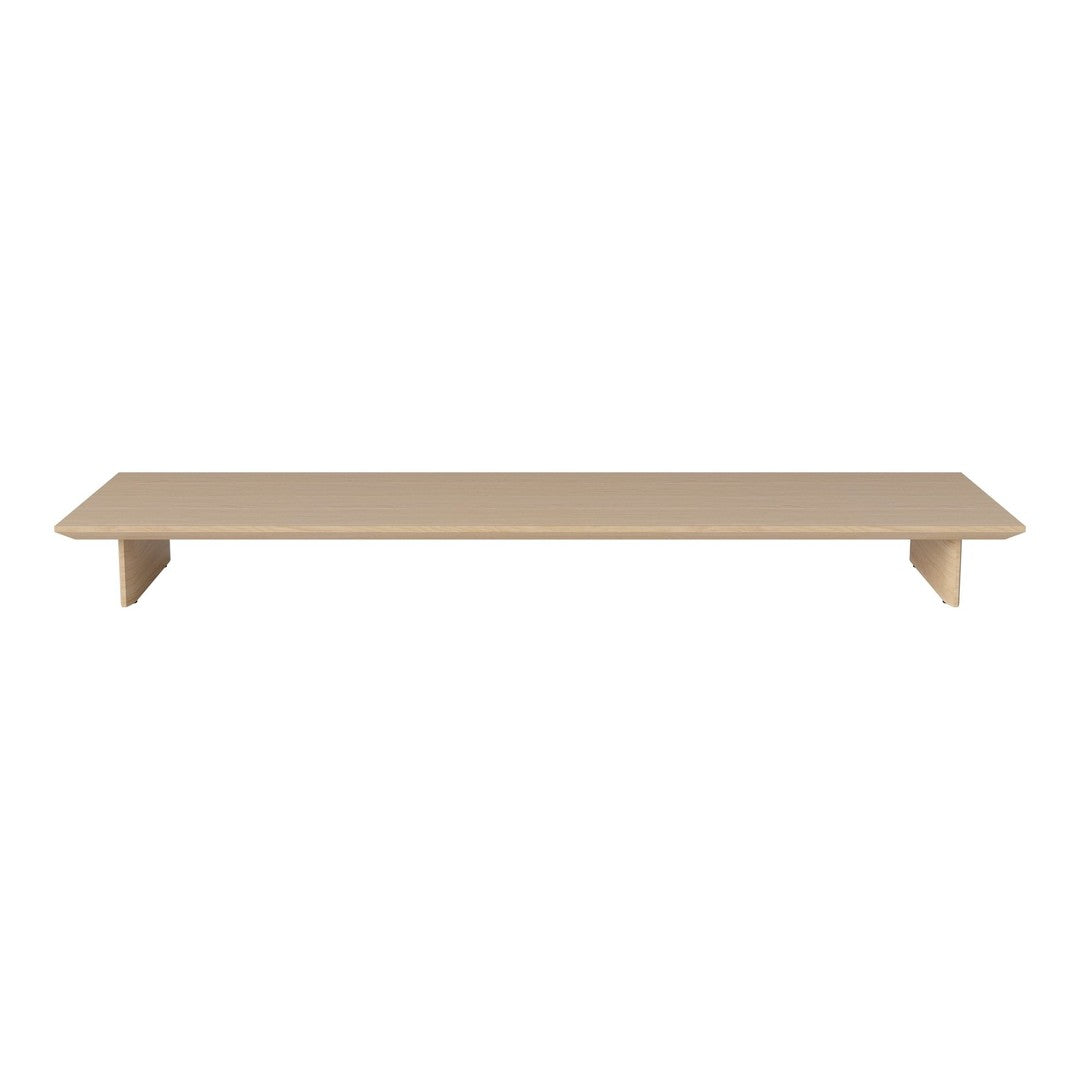 Light beige shelf with a smooth, minimalist design and clean lines, perfect for modern decor.