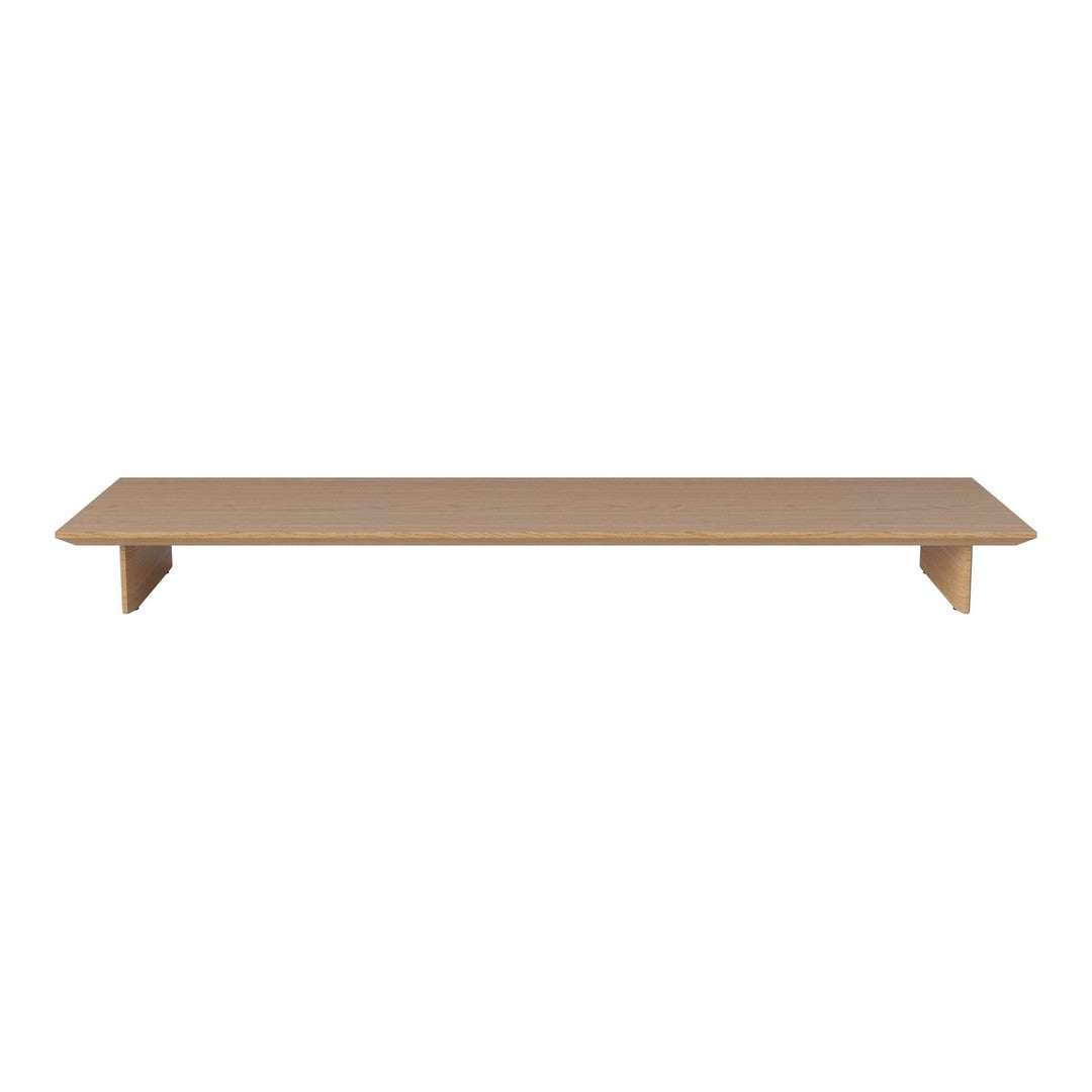 Natural wood finish shelf with a smooth, minimalist design and clean lines. Ideal for modern decor.