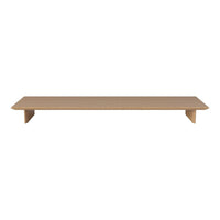 Natural wood finish shelf with a smooth, minimalist design and clean lines. Ideal for modern decor.