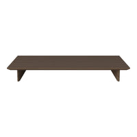 Brown rectangular coffee table with a smooth, solid surface and minimalistic design. Perfect for modern decor.