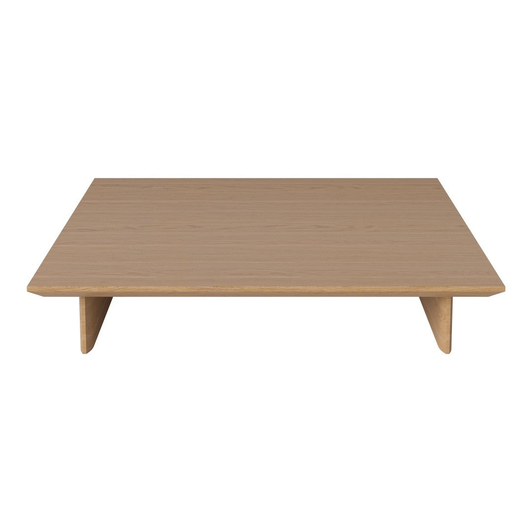 Light oak wood coffee table with a smooth, natural finish and minimalistic design. Modern, warm tone complements any decor.