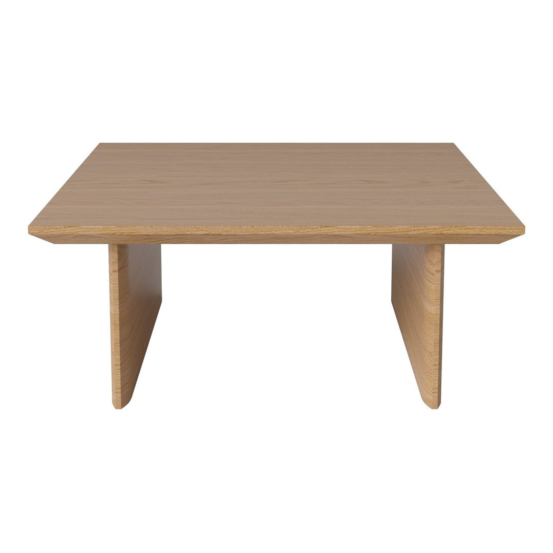 Minimalist wooden coffee table in light natural finish with a sleek, rectangular shape and clean lines.