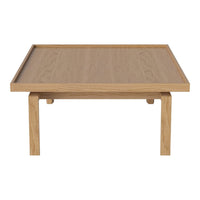 Light oak square coffee table with a smooth, natural wood grain finish and minimalist design. Perfect for modern decor.