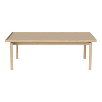 Light wood coffee table with a sleek, minimal design and smooth, natural finish. Perfect for modern decor.