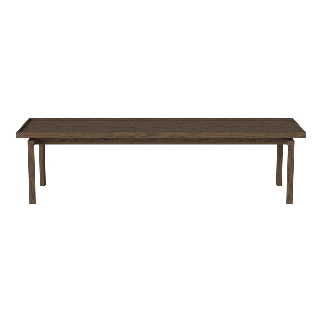 Brown rectangular dining table with a smooth finish and sleek, minimalistic design. Ideal for modern interiors.