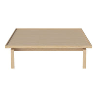 Light wooden coffee table with a smooth, natural finish and simple rectangular design. Elegant and minimalist style.