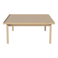 Light blonde wood coffee table with a smooth, minimalistic surface and simple rectangular design.