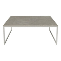 Gray rectangular tabletop with a smooth surface and minimalist silver metal legs. Ideal for modern decor.