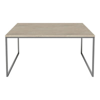 Light gray wood tabletop with a smooth finish, complemented by a sleek metal frame in a modern design.