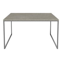Gray concrete table with a sleek metal frame, offering a modern, minimalist design. Perfect for contemporary spaces.