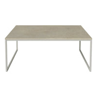 Neutral beige tabletop with a smooth texture, paired with a sleek silver metal frame. Minimalist design for modern decor.